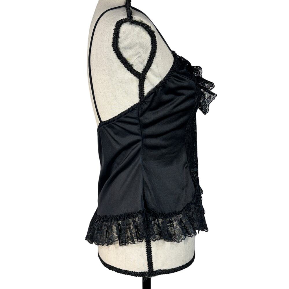 Frederick’s of Hollywood Medium Lingerie Nightie Floral Lace Sheer V-Neck Black - Picture 4 of 9